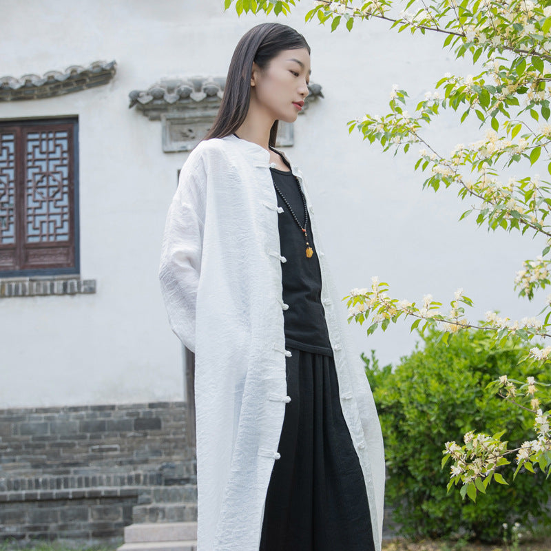 Summer NEW! Women Causal Style Linen and Cotton Light Coat