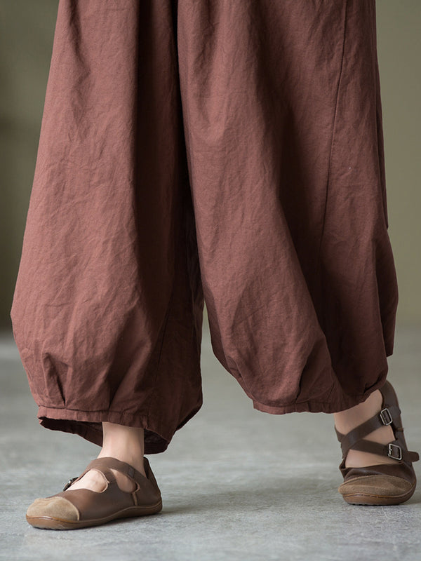 2021 Autumn NEW! Women Lantern Style Linen and Cotton Causal Loose Pants
