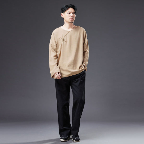 2022 Summer NEW! Men Causal Style Sand Washed Linen and Cotton Long Sleeve Shirts