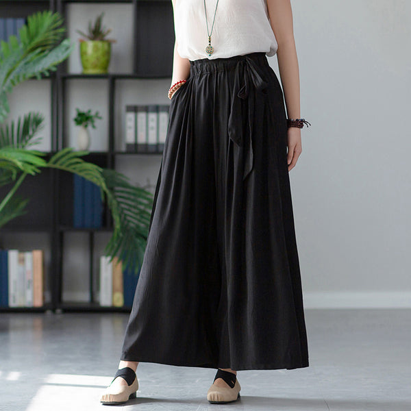 2022 Summer NEW! Women Retro Style Soft Wide Leg Cropped Pants