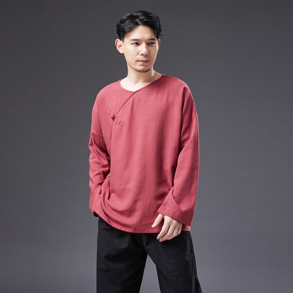2022 Summer NEW! Men Causal Style Sand Washed Linen and Cotton Long Sleeve Shirts