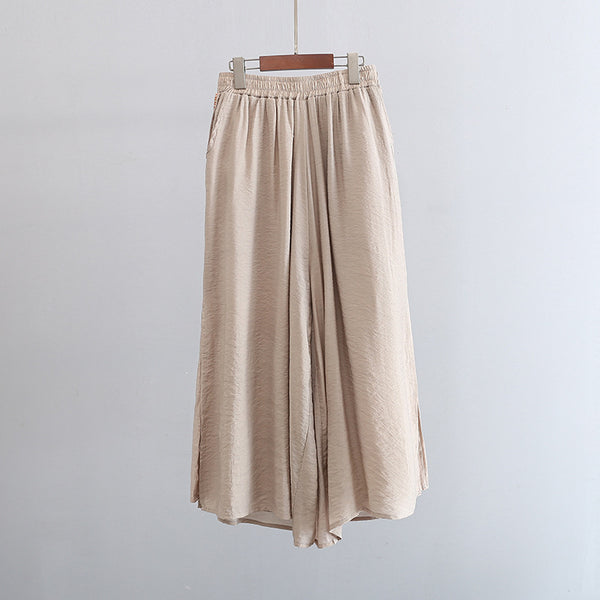 2022 Summer NEW! Women Zen Style Soft Wide Leg Cropped Pants