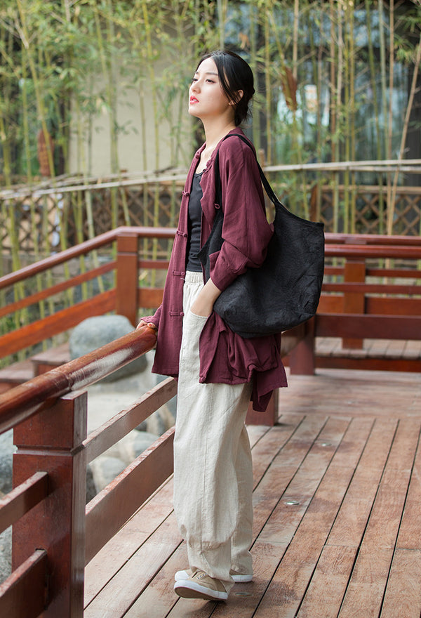 2022 Summer NEW! Women Linen and Cotton Loose Thin Chinese Style Long Jacket