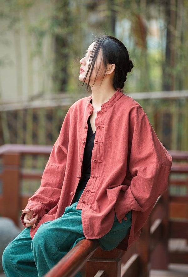 2022 Summer NEW! Women Linen and Cotton Loose Thin Zen Style cardigan Thin Jacket