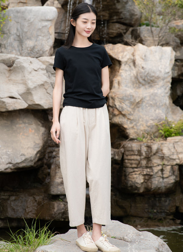 2022 Summer NEW! Women Causal Style Linen and Cotton Pegged Pants