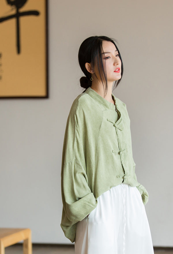 2022 Summer NEW! Women Chinese Style Linen and Cotton Chinese Style Thin Shirt