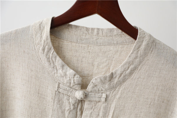 Women Zen Style Linen and Cotton Long Sleeves Thin Tunic Jacket