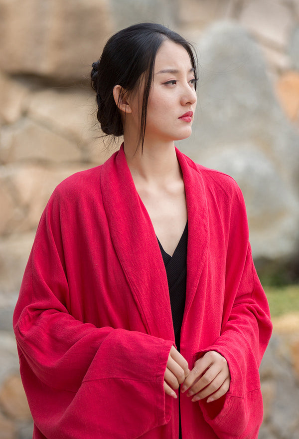 2022 Summer NEW! Women Linen and Cotton Loose Thin Zen Style Long Coat