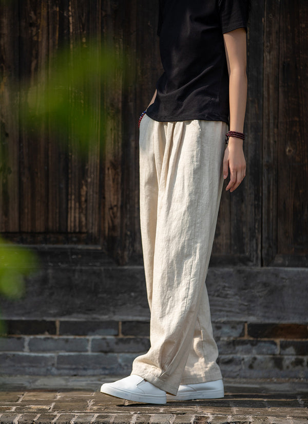 2021 Autumn NEW! Women Modern Causal Lantern Style Loose Linen and Cotton Pants