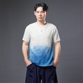 Summer NEW! Men Natural Dyed Linen and Cotton Short Sleeve T-Shirts