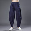 2022 Summer NEW! Men Causal Style Linen and Cotton Big Pockets Small Leg Pants