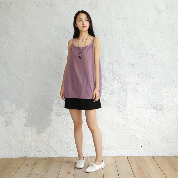 Women Loose Cotton and Linen Vest