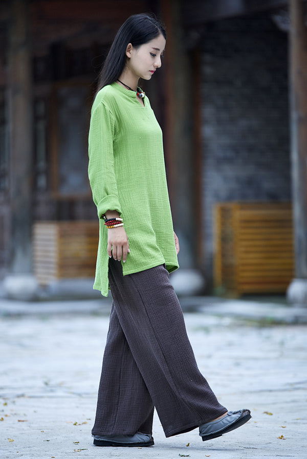 30% Sale!!! Women Casual Large Loose Wide Leg Linen and Cotton Pants