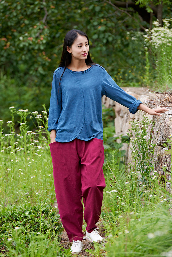 Women Casual Loose Style Linen and Cotton Pants