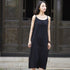 Women Cotton and Linen Retro Buckle Vest Style Skirt Dress