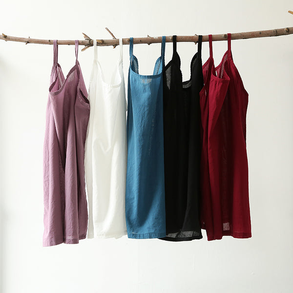 Women Loose Cotton and Linen Vest