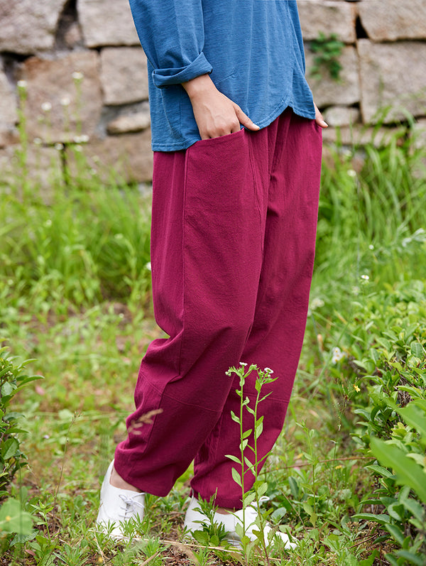 Women Casual Loose Style Linen and Cotton Pants