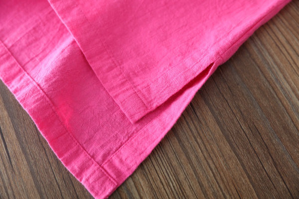 Women Retro Large Loose Linen & Cotton Wrinkled long-sleeved Shirt
