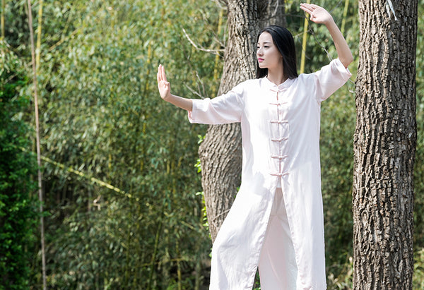 Women Asian KungFu Style Linen and Cotton Coat