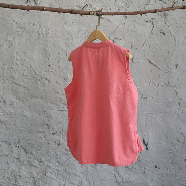 Women Cotton and Linen Asian Style Retro Art Buckle Vest