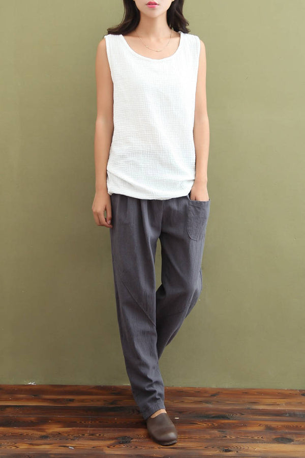 Women Casual Linen and Cotton Pants