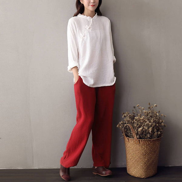 Women Loose Linen and Cotton Pants