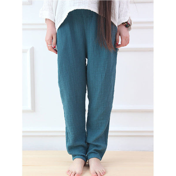 Women Cotton and Linen Casual Pants