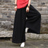 Women Loose Wide Leg Yoga Skirt Type Linen and Cotton Pants