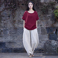 Women Lantern Leisure Linen and cotton Pants