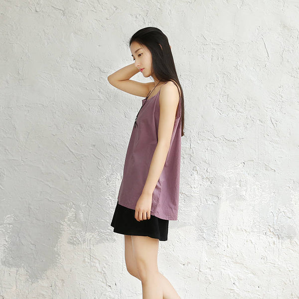 Women Loose Cotton and Linen Vest