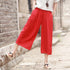 Women Loose Casual Wide Leg Cropped Capri