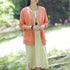 Pure Color Loose Women Cotton and Linen Cardigan Shirt