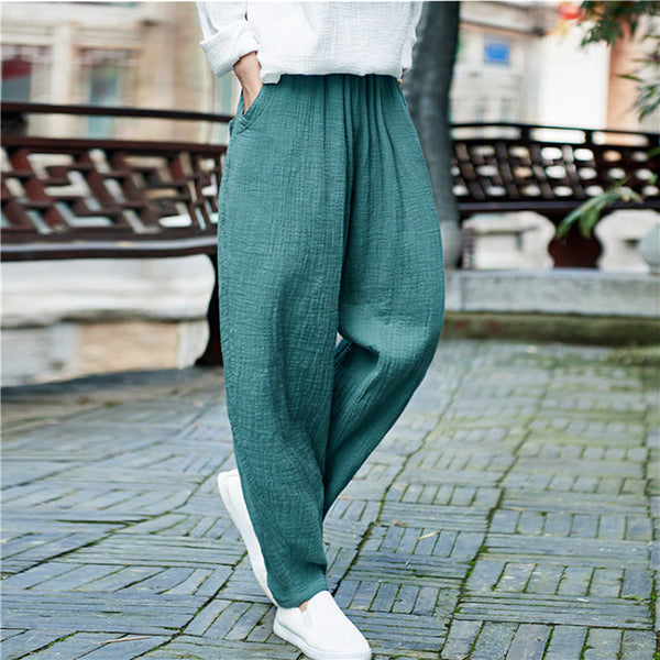 Women Cotton and Linen Loose pants