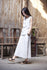 Women Simple Linen and Cotton Wrinkle Maxi Skirt