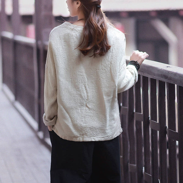 Women Linen and Cotton Cardigan Shirt Coat Jacket