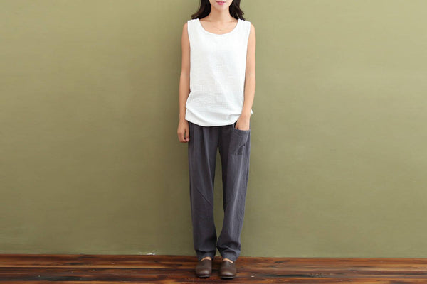 Women Casual Linen and Cotton Pants