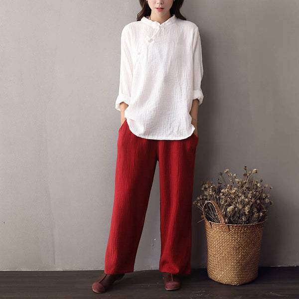 Women Loose Linen and Cotton Pants