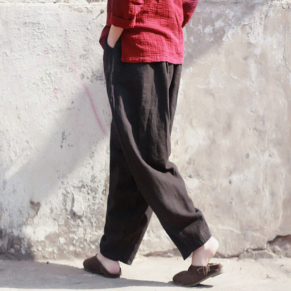 Women Yoga Lantern Style Loose Linen and Cotton Pants