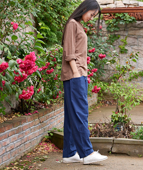 Women Casual Loose Style Linen and Cotton Pants