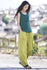 Women Retro Ramie Pure Hemp Sand Washed Big Pocket Pants