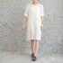 Women Retro Chinese Style Loose Collar Buckle Middle Sleeve Knee Length Dress