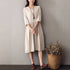 Women Cotton & Linen Round-neck Half Sleeved Loose Dress