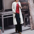 Women Retro Collar Buckle Pure Linen and Cotton Cardigan Shirt Style Long Coat