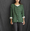Women Loose Long-Sleeve Double-layer Linen and Cotton Cardigan Shirt