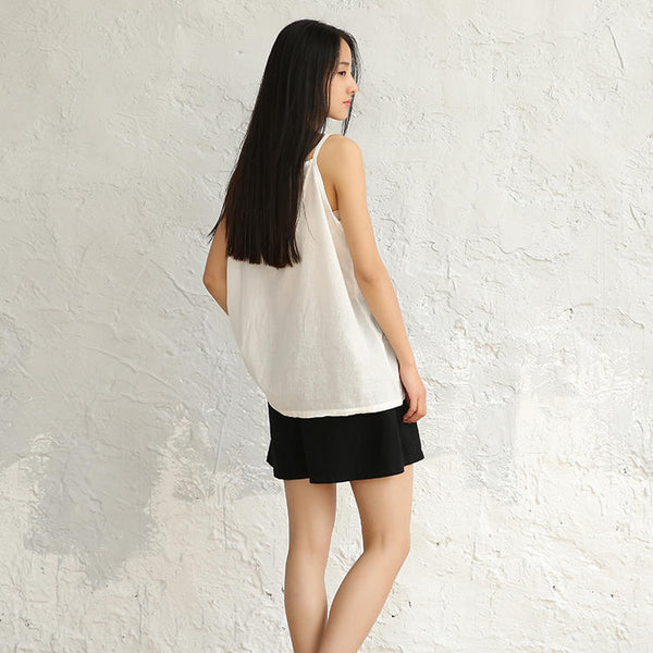 Women Loose Cotton and Linen Vest