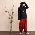 Women Retro Style Linen and Cotton Hoodies
