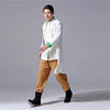 Men Chinese Traditional Style KungFu TaiChi Hanfu Linen and Cotton Tunic (Inside With Velvet)