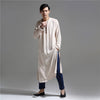 Men Chinese Traditional Causal Style Kung Fu Tai Chi Hanfu Linen and Cotton Long Cheongsam