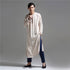 Men Chinese Traditional Causal Style Kung Fu Tai Chi Hanfu Linen and Cotton Long Cheongsam