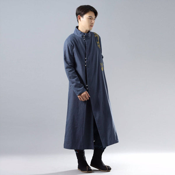 Men Eastern Naruto Style Linen and Cotton Coat (inner with velvet)